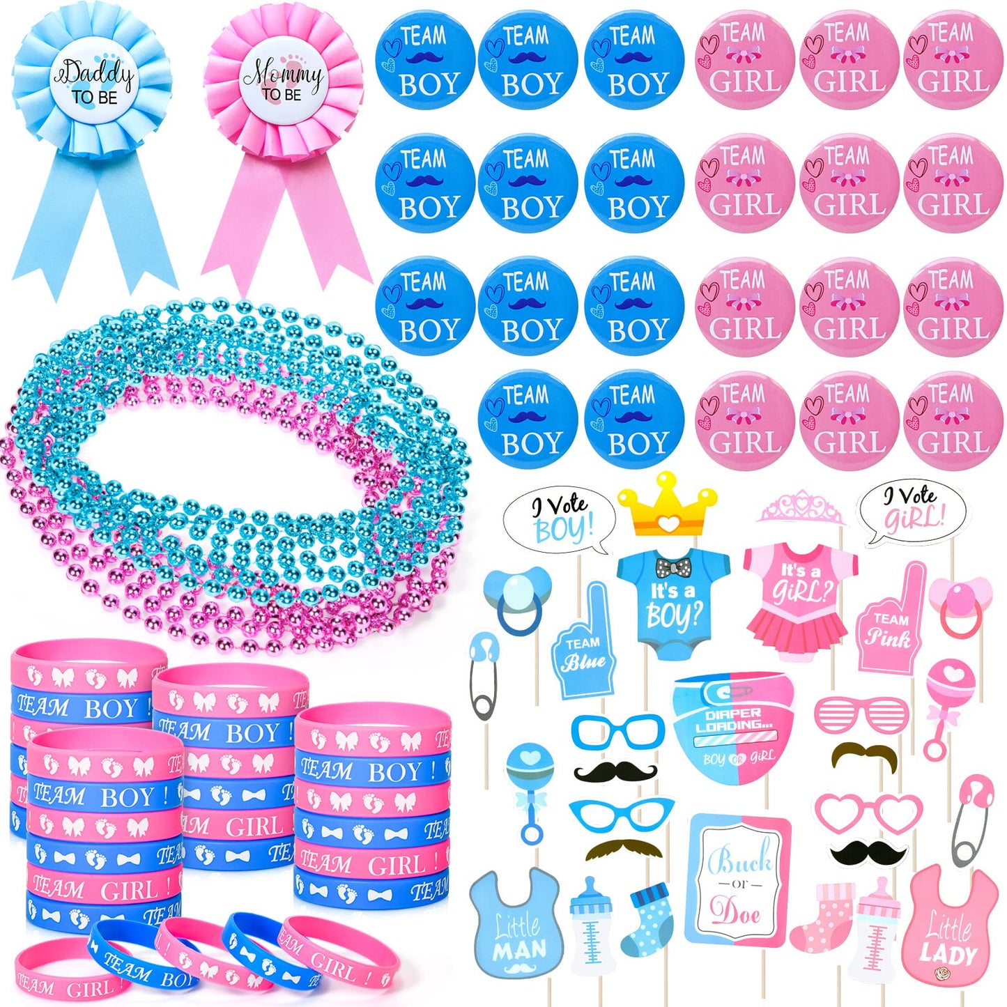 Gender Reveal Party Favours Set – 104 Piece