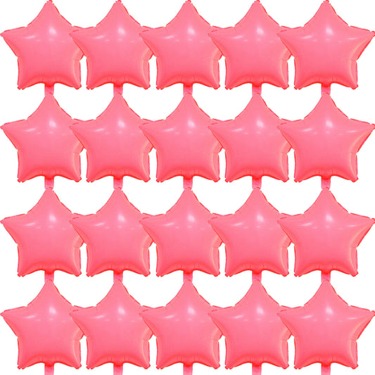 Pink Metallic Star Balloons - 20 ct