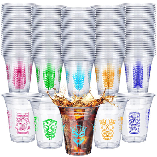 Tiki Plastic Party Cups 16oz – 100 Pack