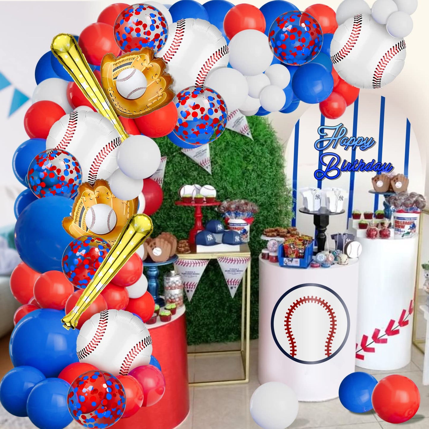 Baseball Balloon Garland Arch Kit – 113 Piece