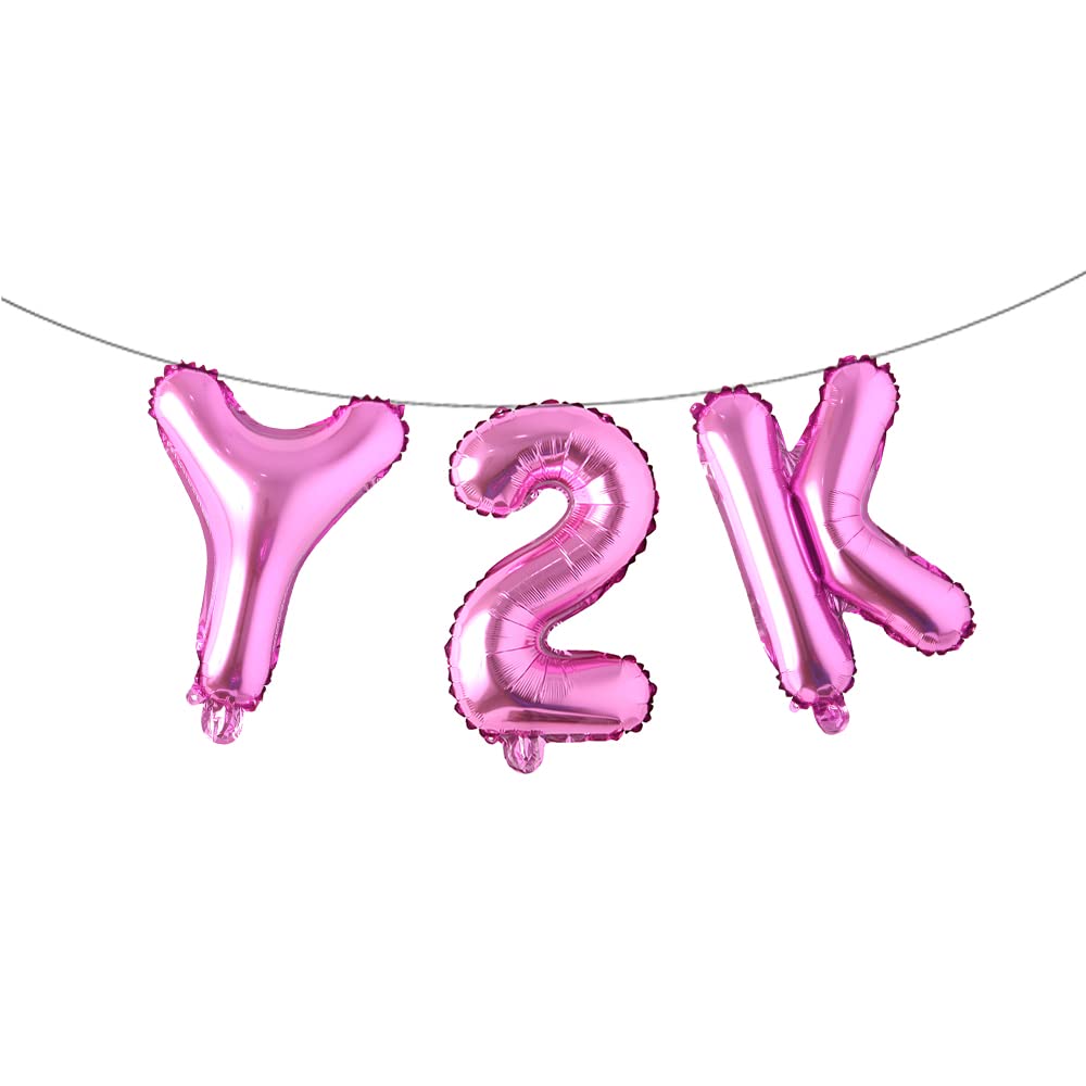Y2K Rose Red Foil Letter Balloon Set – 16 Inch