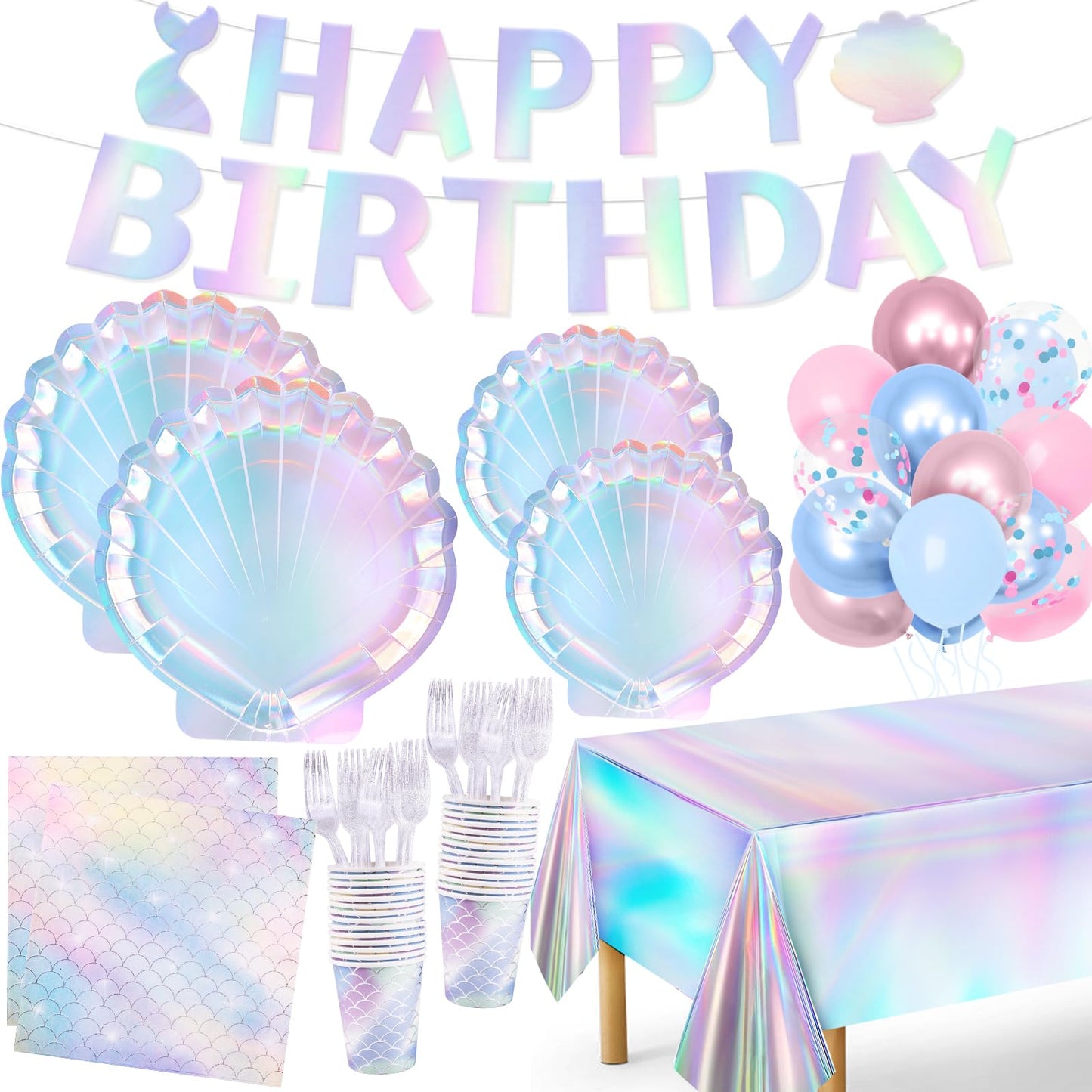 Mermaid Under-the-Sea Party Supplies Set - 118 ct