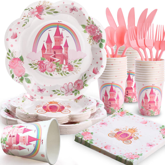 Princess Birthday Plates & Napkins Set - 175 ct