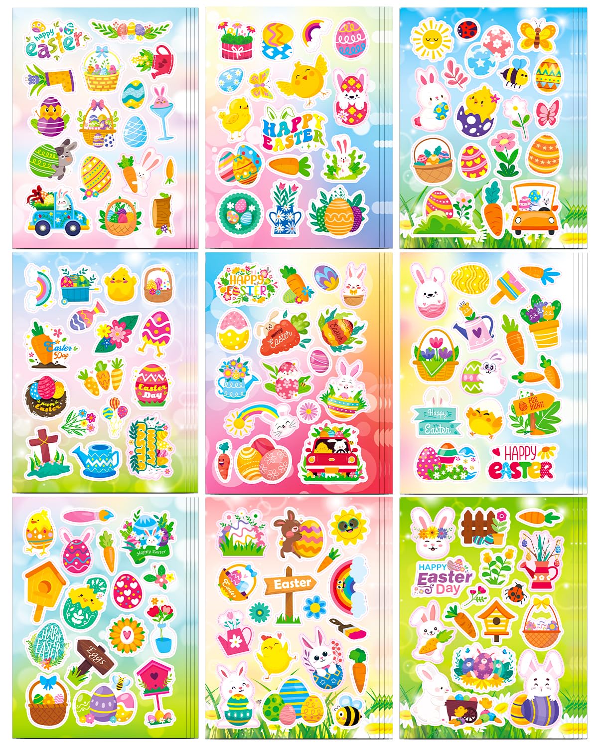 Easter Colorful Sticker Sheets - 532 ct