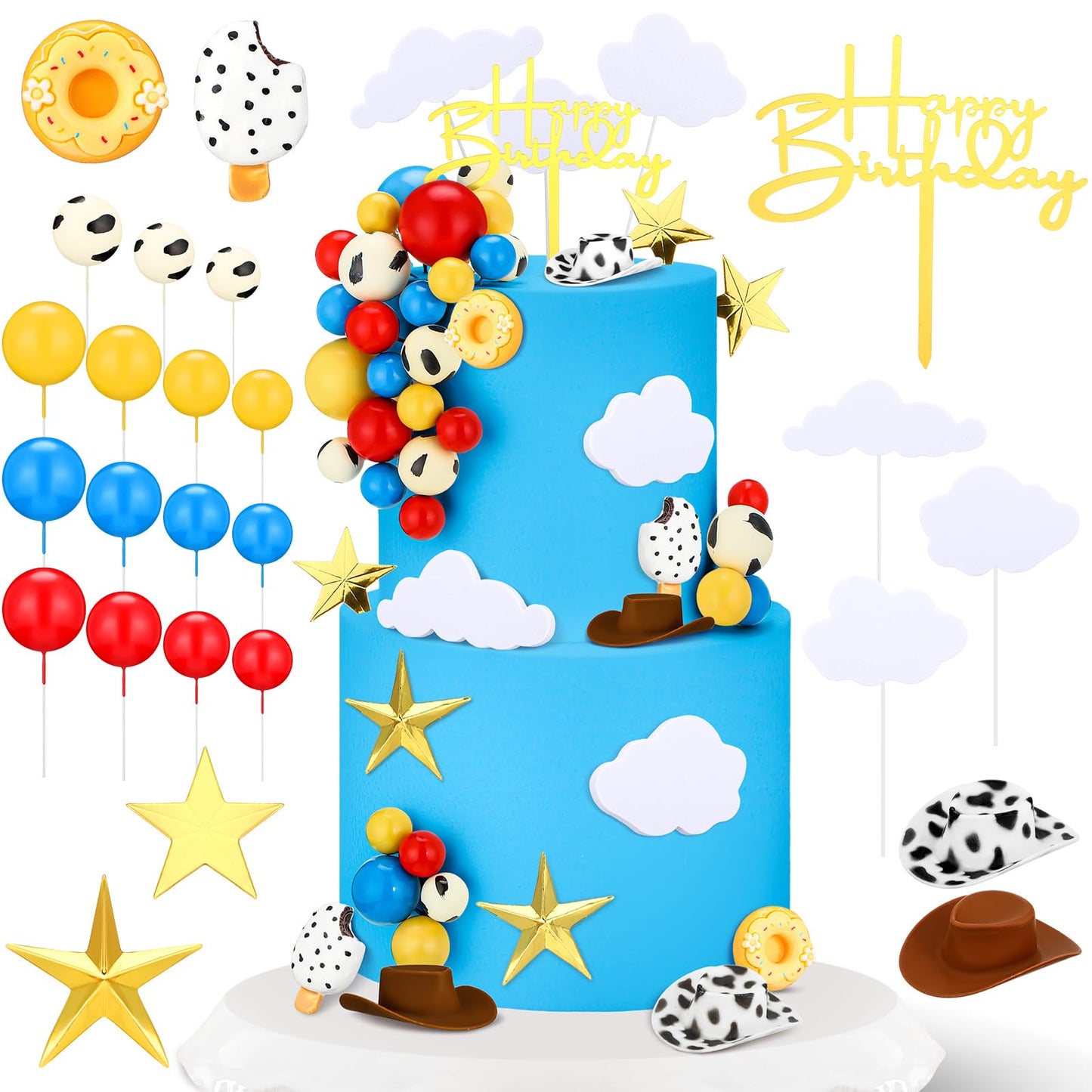 Cow Cartoon Cake Topper Kit – 57 Piece