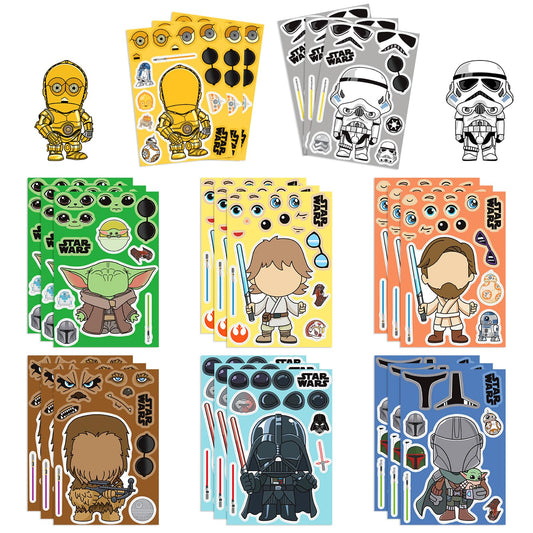 Galactic Space Adventure Make-a-Face Sticker Sheets – 24 Pack