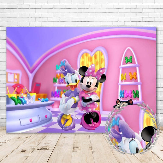 Bow Character Happy Birthday Vinyl Photography Backdrop – 7 x 5 Ft