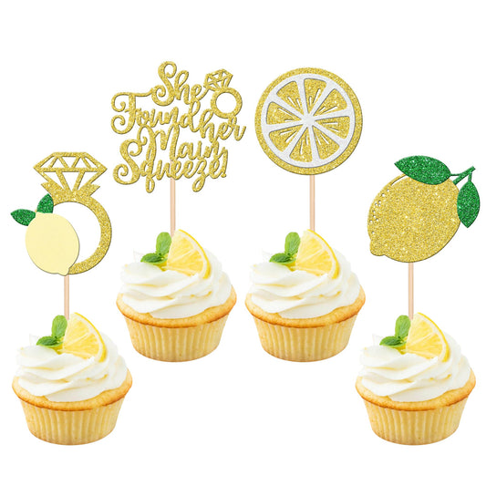 Lemon Cupcake Toppers – 24 Pack, She Found Her Main Squeeze