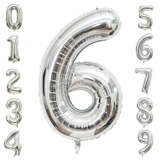 Silver Number Giant Foil Balloon - 40 Inch