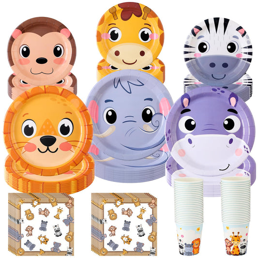 Jungle Safari Party Plates & Napkins Set - 180 ct