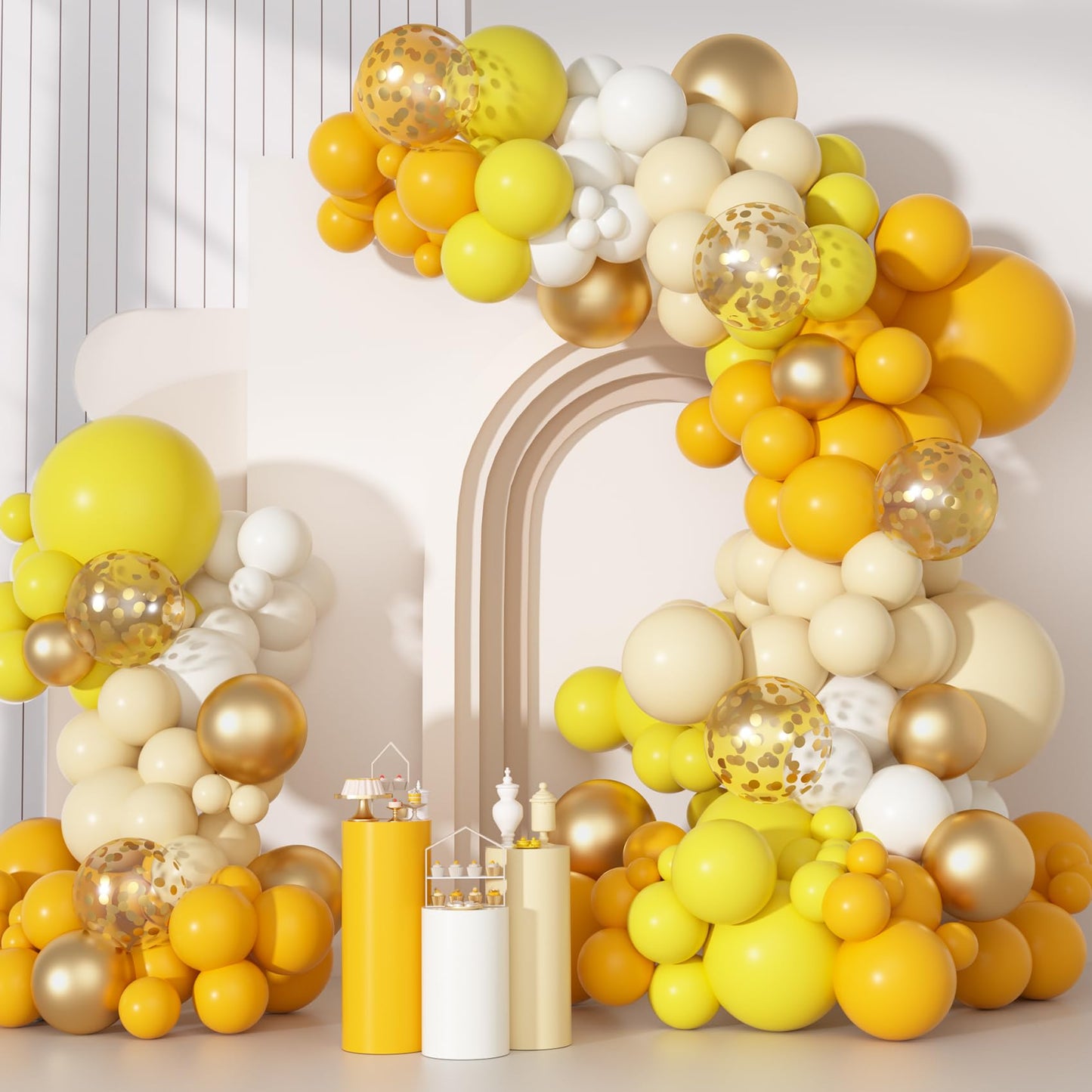 Yellow & Gold Balloon Garland Arch Kit