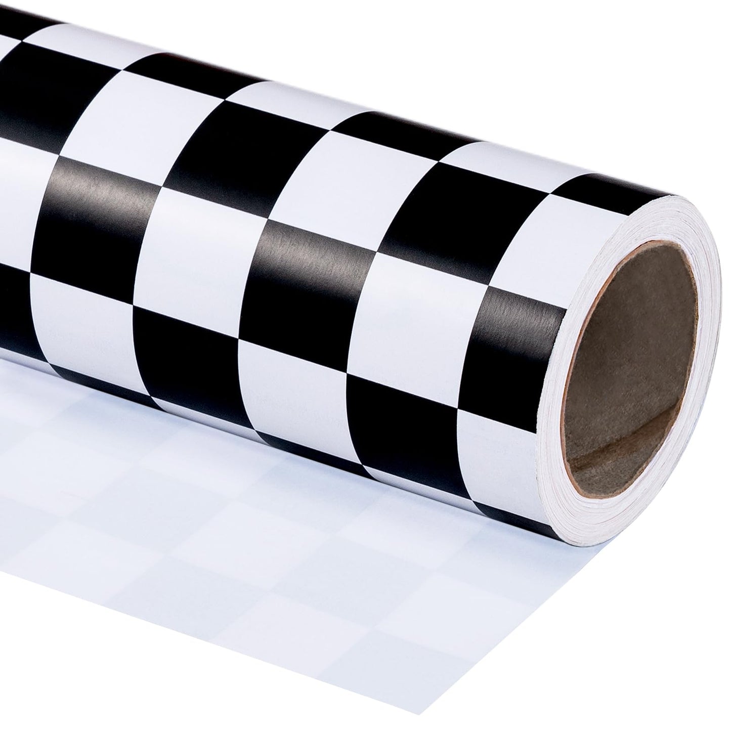 Race Car Checkered Flag Wrapping Paper Roll – 17 Inch x 33 Feet