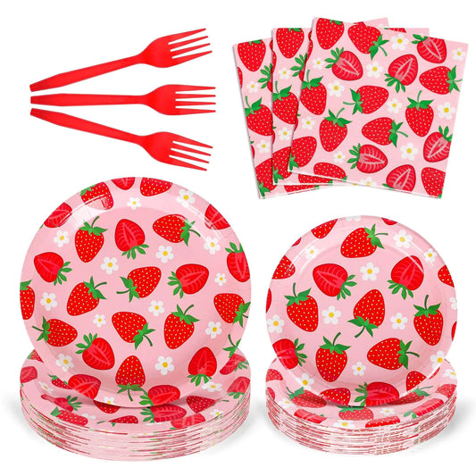 Strawberry Sweet Disposable Tableware Set