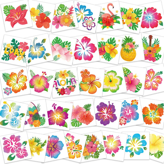 Hibiscus Glitter Temporary Tattoos
