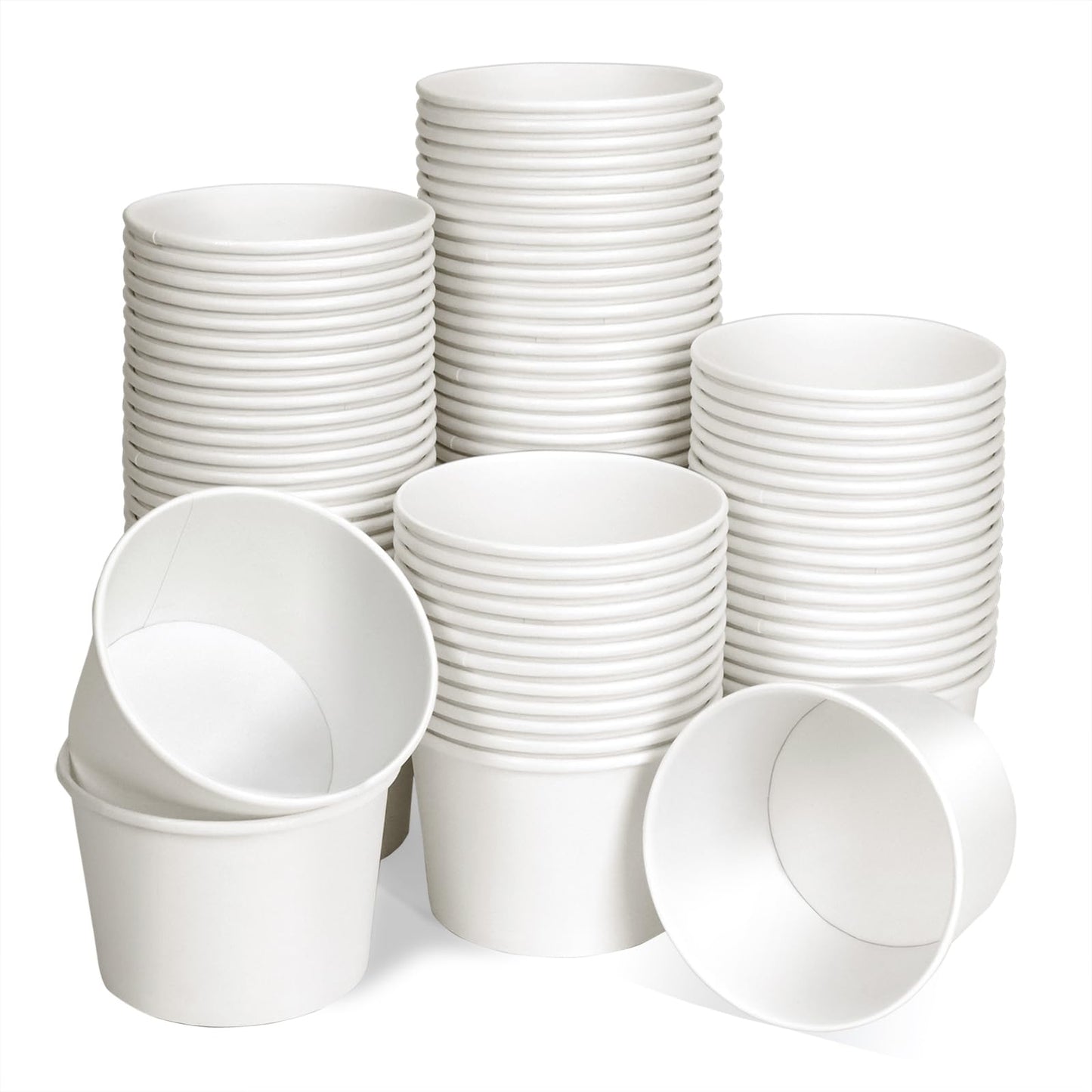 Classic White Paper Ice Cream Cups 9oz - 100 ct