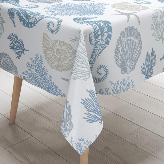 weesire Coastal Nautical Rectangle Tablecloth Ocean Themed Beach Decorative Waterproof Table Covers for Dining Room Kitchen Living Room 60x84 Inches