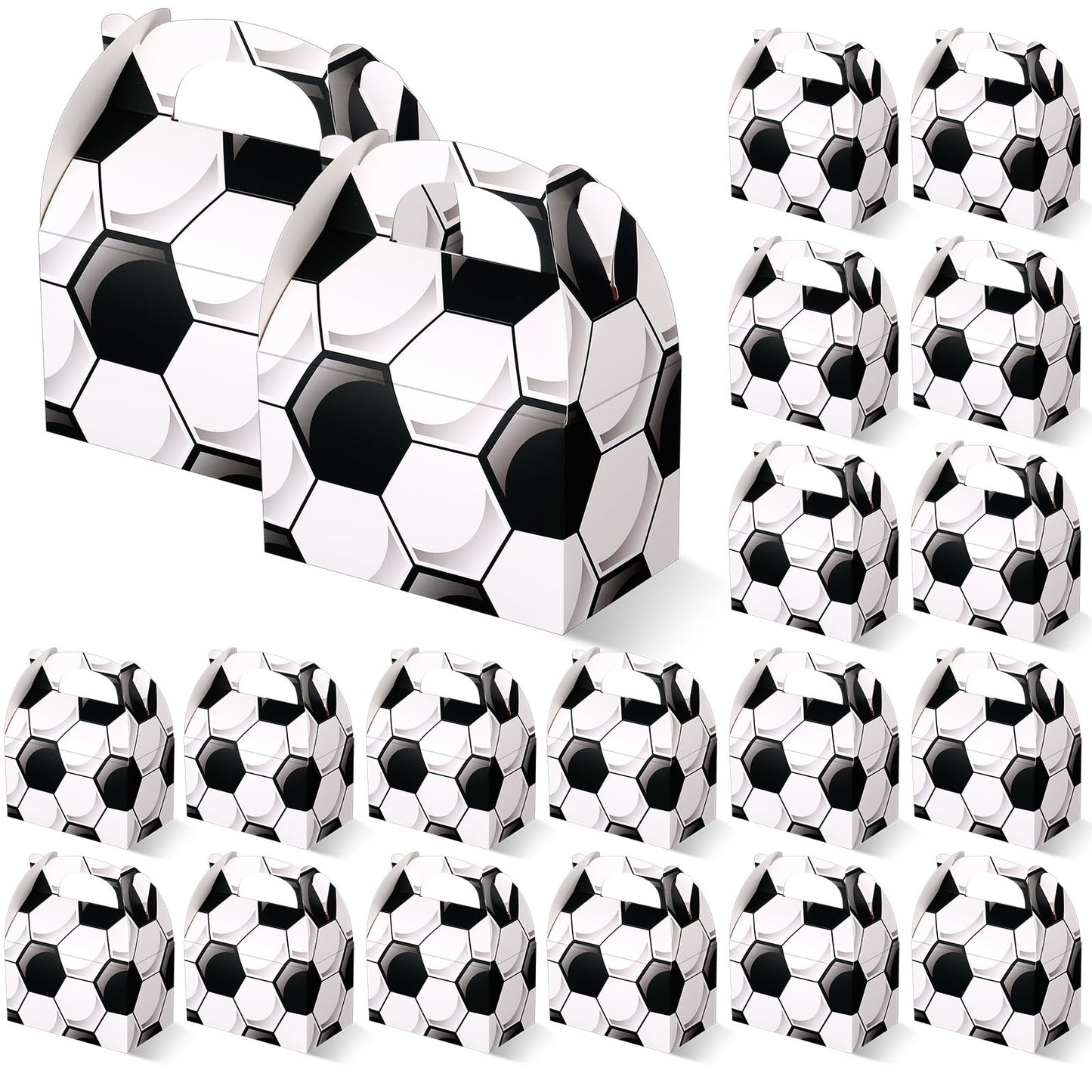 Soccer Theme Party Treat Boxes with Handles – 30 Pack