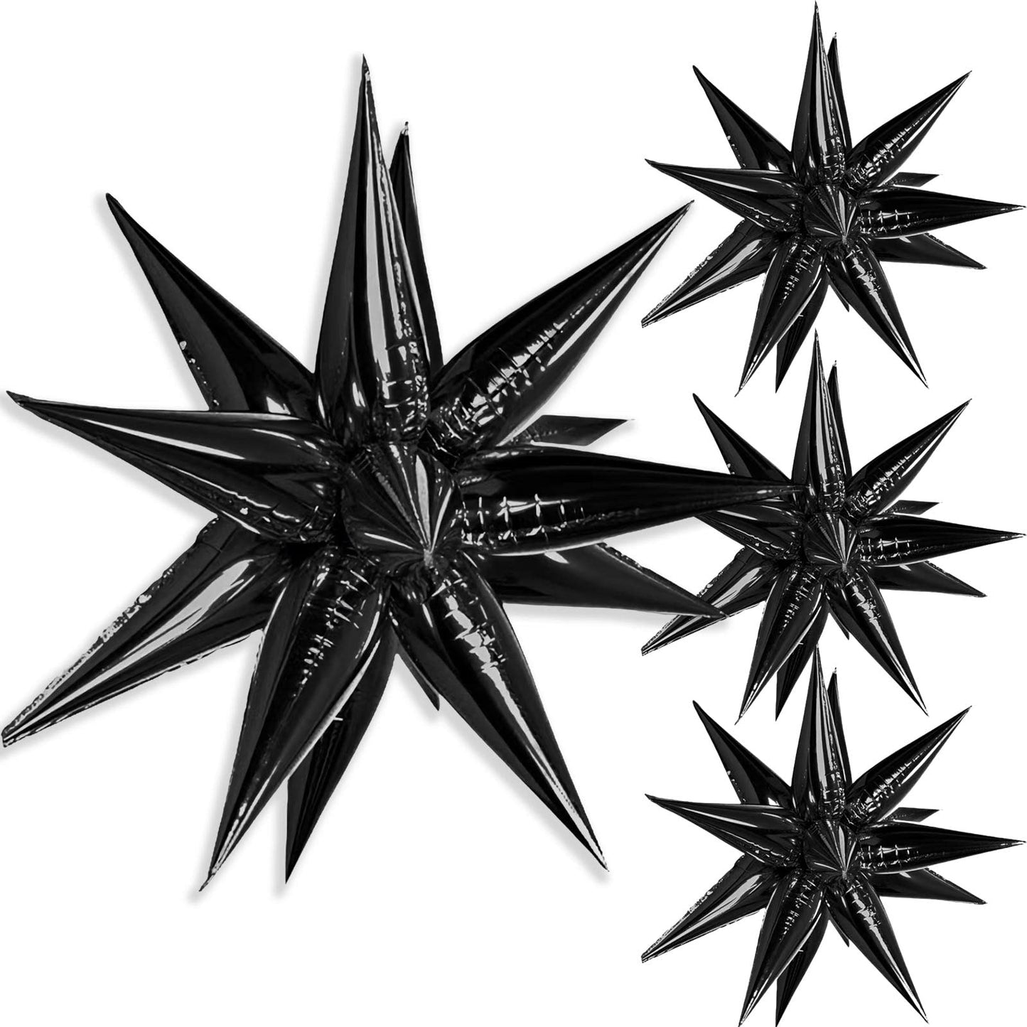 Black Foil Spike Star Balloons