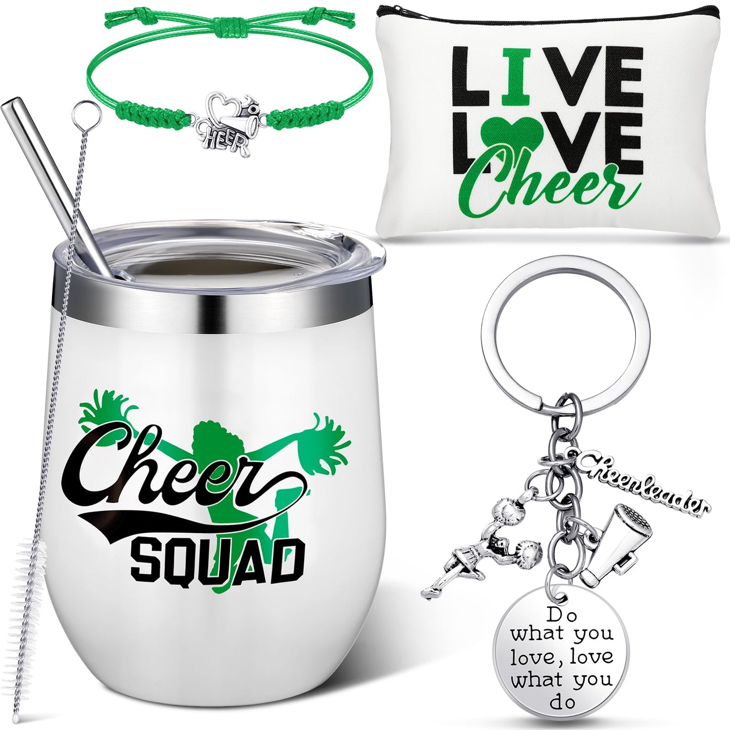 Cheerleader Gift Set – 4 Piece, Green