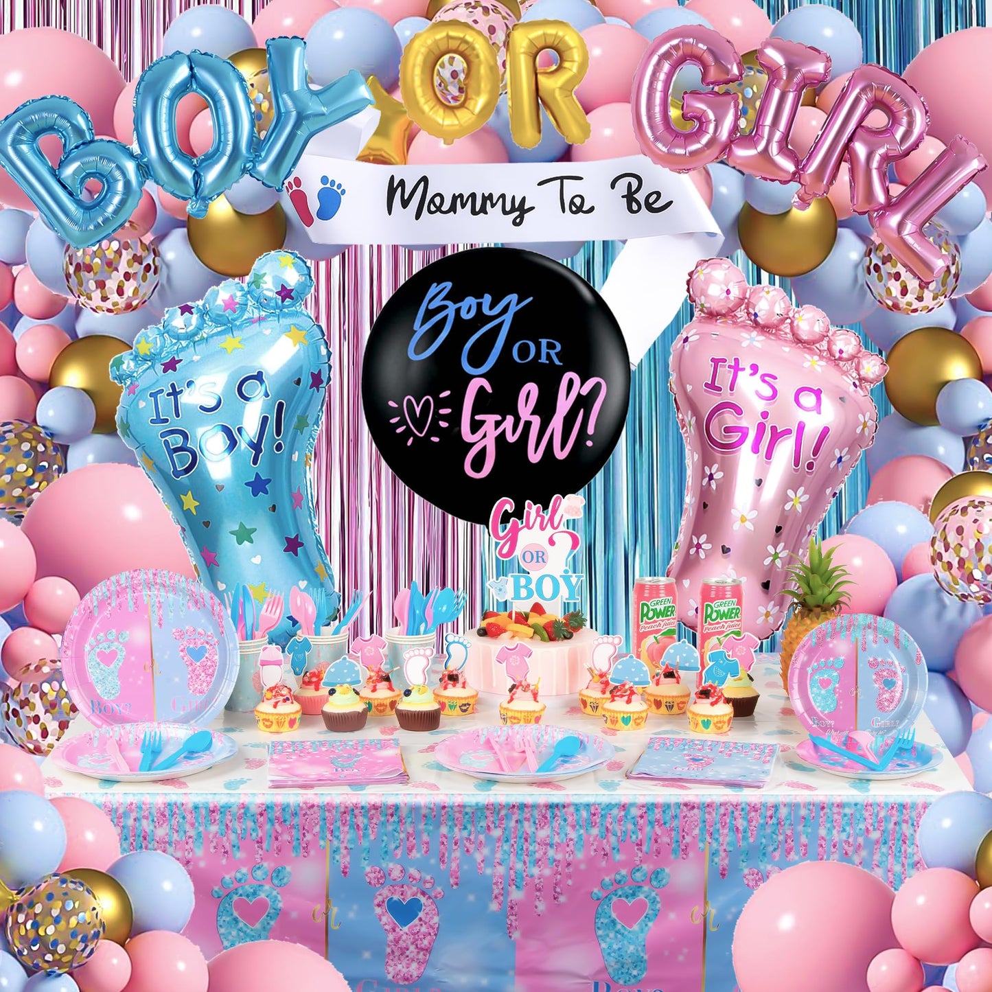 Boy or Girl Gender Reveal Party Decorations Set