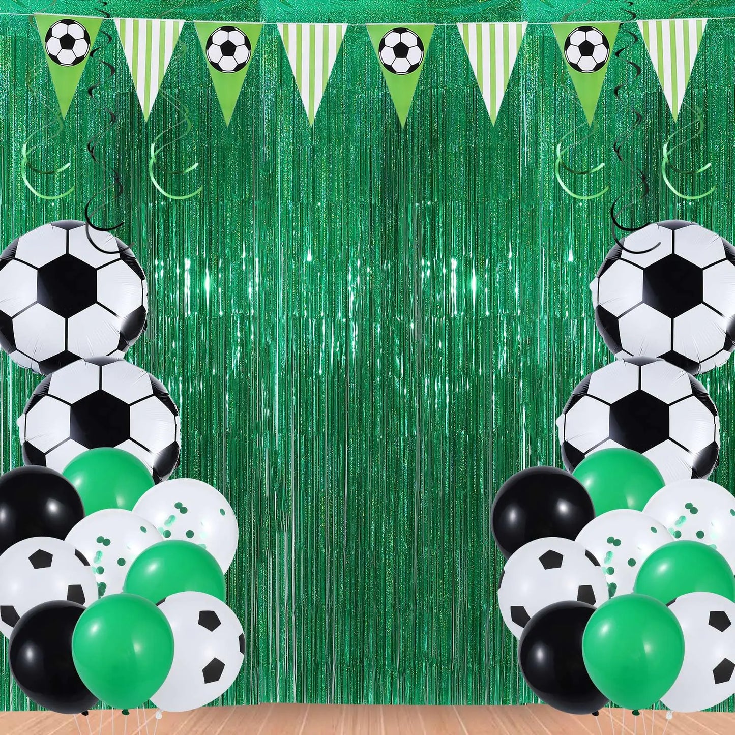 Soccer Party Decoration Set with Backdrop & Balloons – 55 Piece