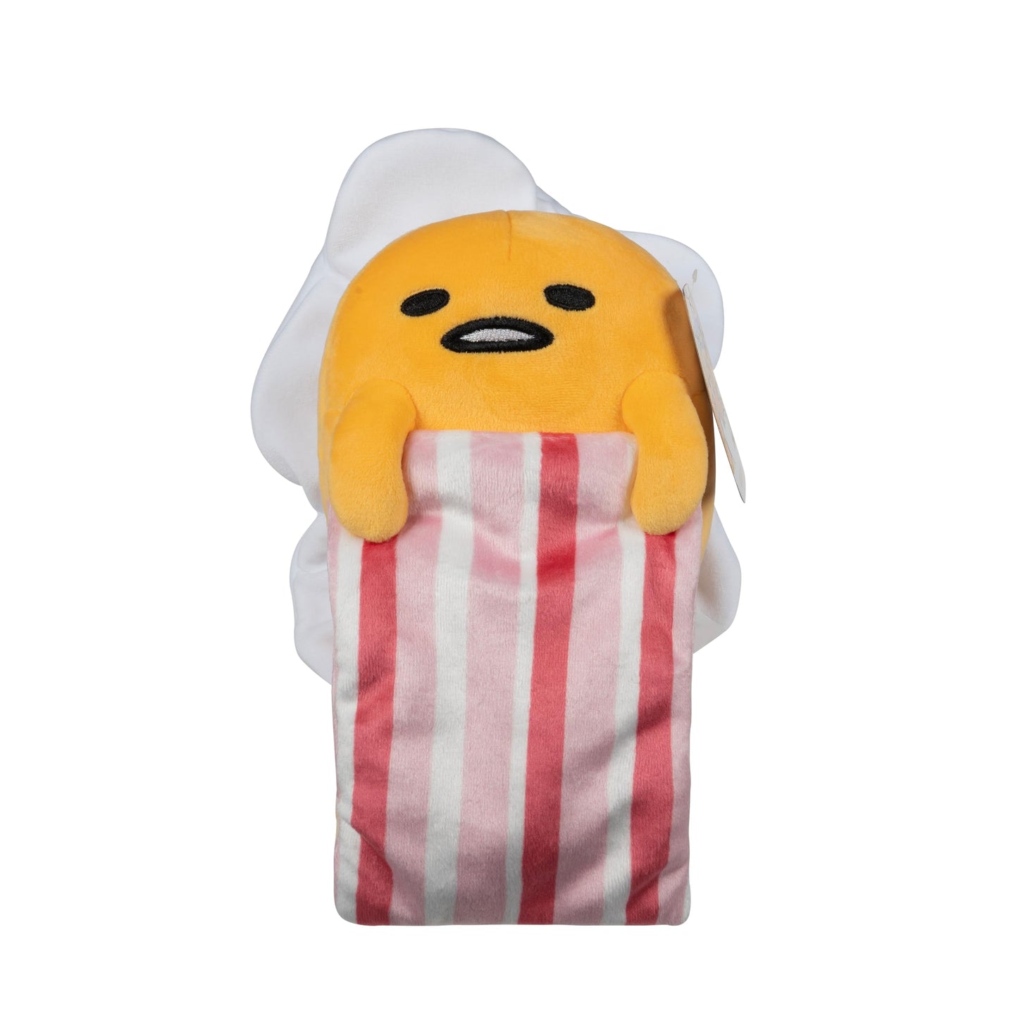 Hello Kitty and Friends - 8” Gudetama Squishy Plush with a Bacon Blanket - Officially Licensed Sanrio Product by Jazwares - Ages 6+