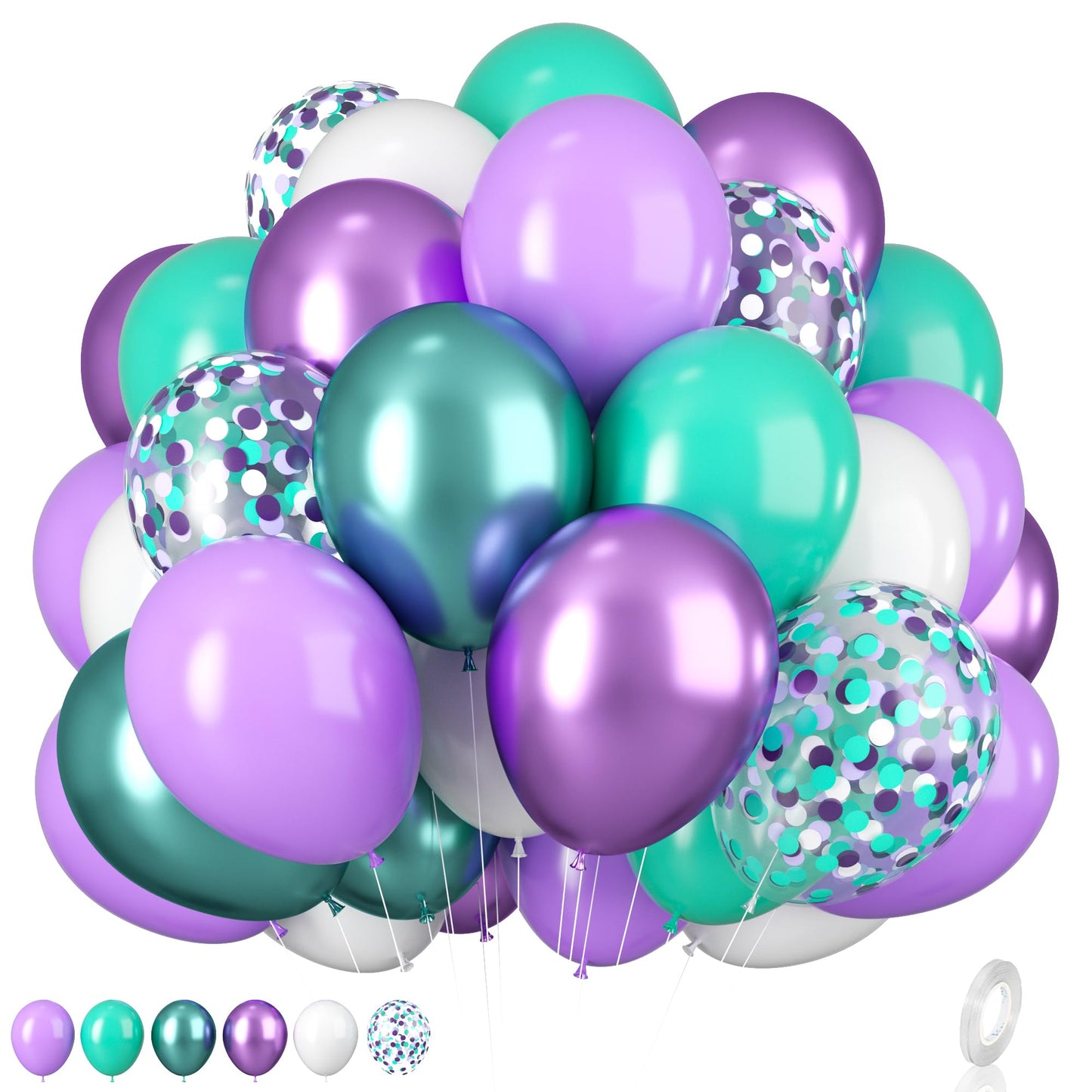 Mermaid Party Balloons 12 Inch - 30 ct