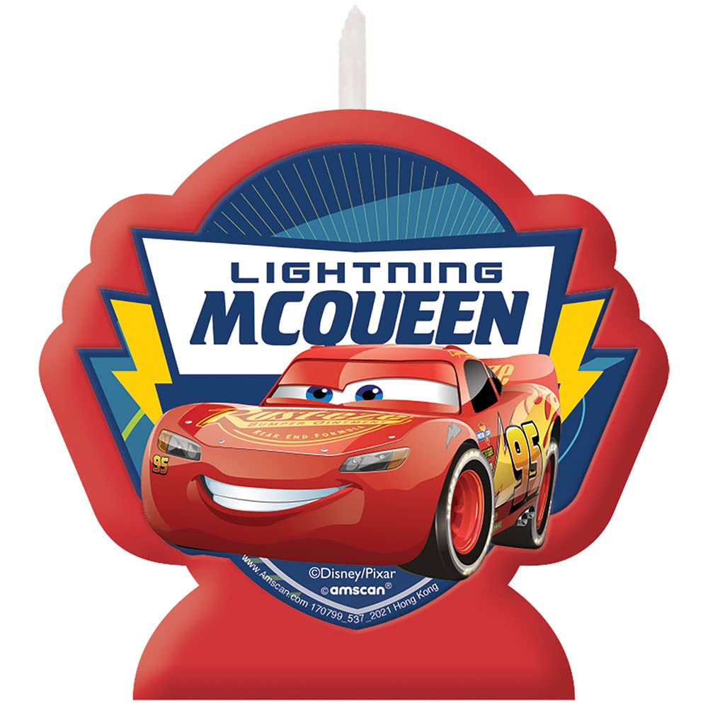 Racing Car Character Multicolour Birthday Candle