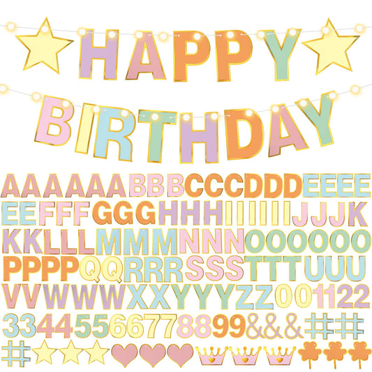 Pastel DIY Customisable Letter Banner Kit – 143 Pieces
