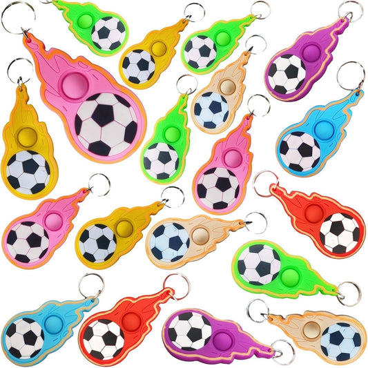 Soccer Mini Backpack Pop Fidget Bubble Toys – 24 Pack