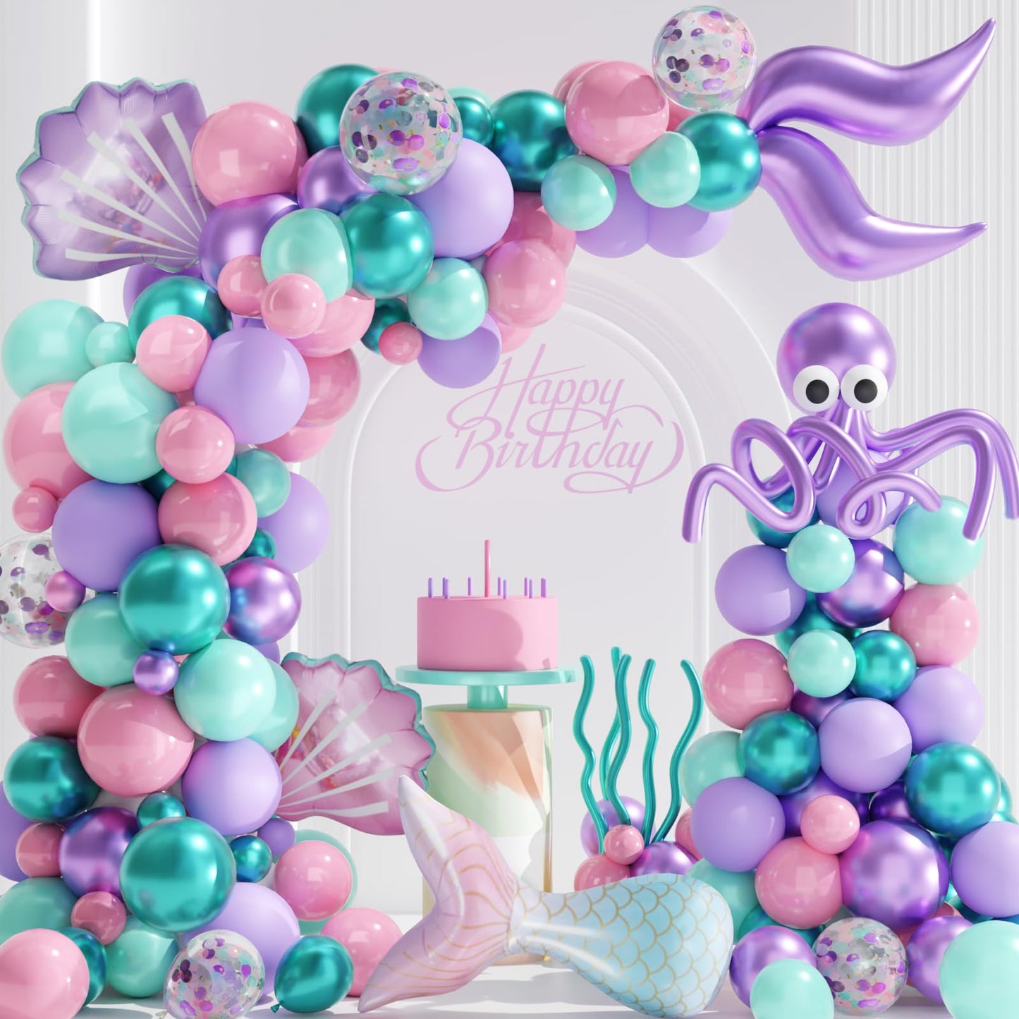 Mermaid Balloon Arch Kit – 133 Piece