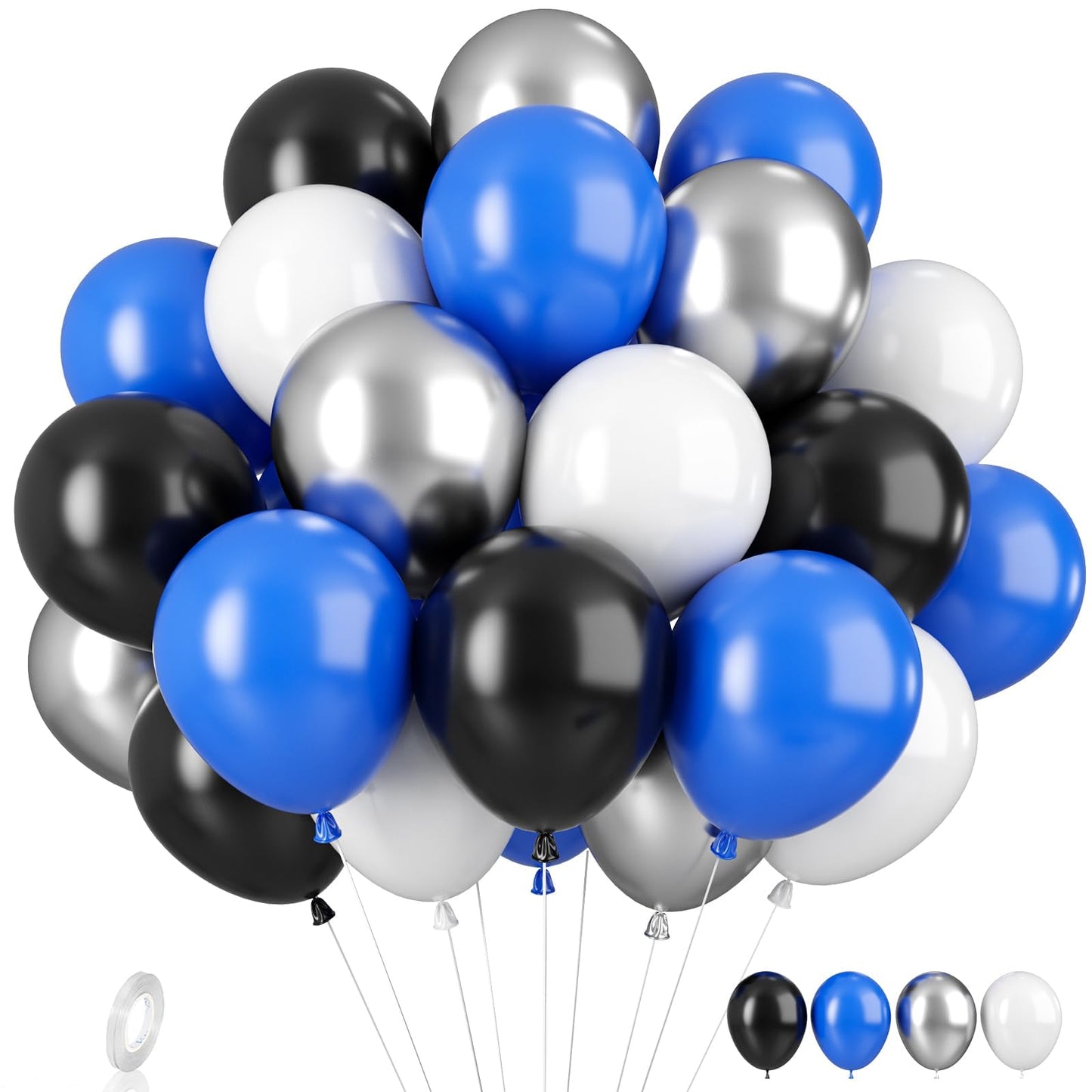 Blue & Black Party Balloon Set