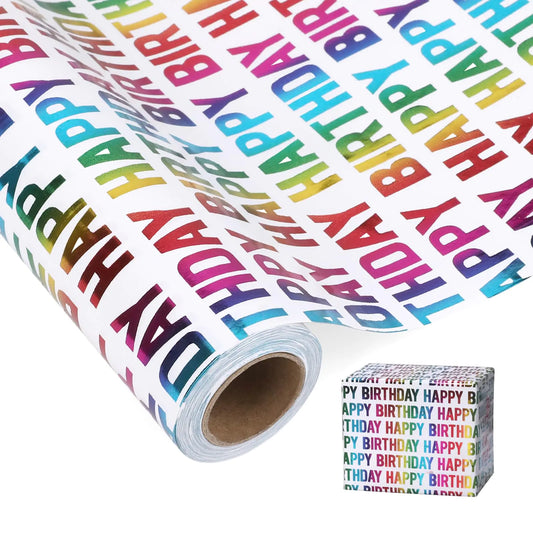 Birthday Holographic Wrapping Paper Roll