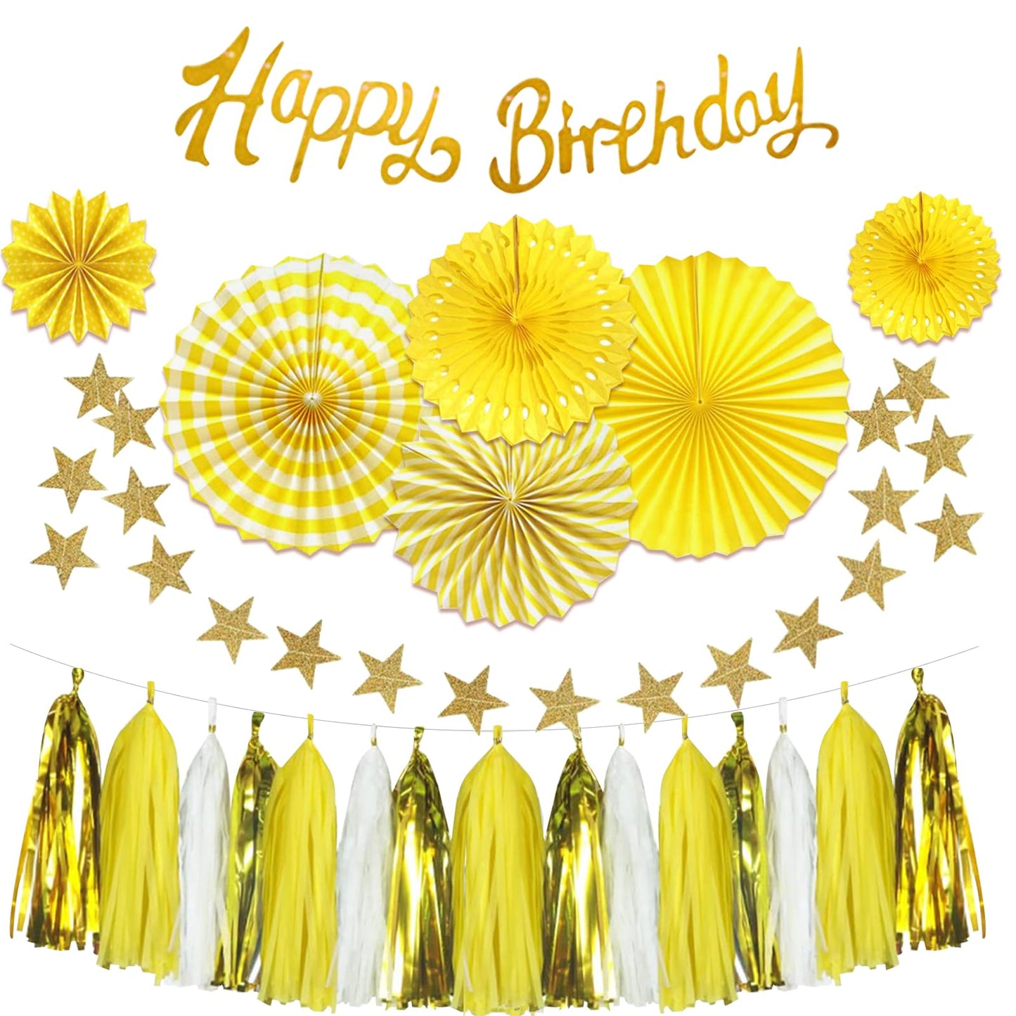 Yellow Birthday Party Decorations Kit