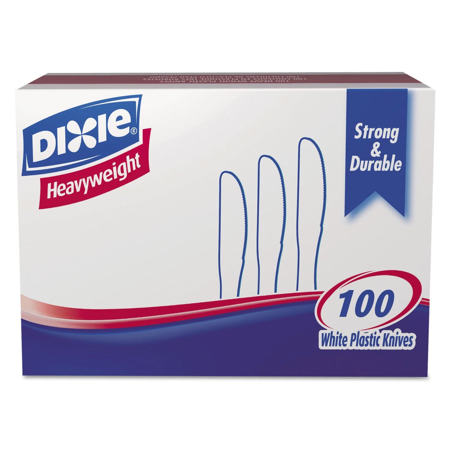 Dixie KH207 Plastic Cutlery Heavyweight Knives White 100/Box