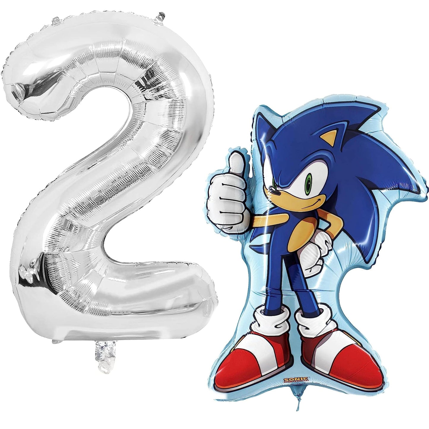 Speedy Blue Hedgehog Character & Number Foil Balloon Pack