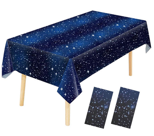 Galaxy Star Plastic Party Table Covers 54x108 Inch – 2 Pack