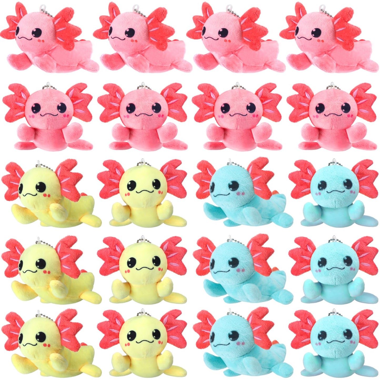 Axolotl Plush Keychains Bulk Toys - 20 ct