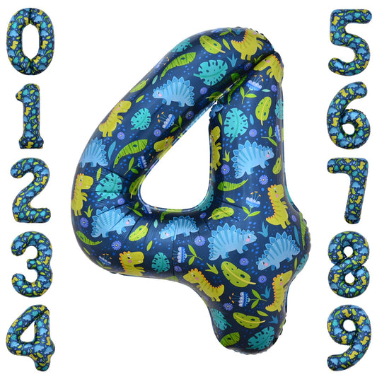 Dinosaur Number 4 Giant Foil Birthday Balloon – 40 Inch