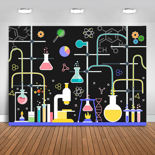 Science Chemistry Birthday Party Backdrop – 8 x 6 Ft