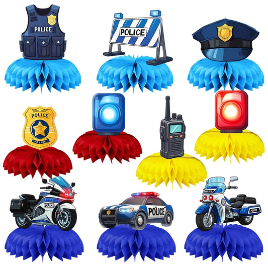 Police Car Honeycomb Table Centrepieces – 9 Piece