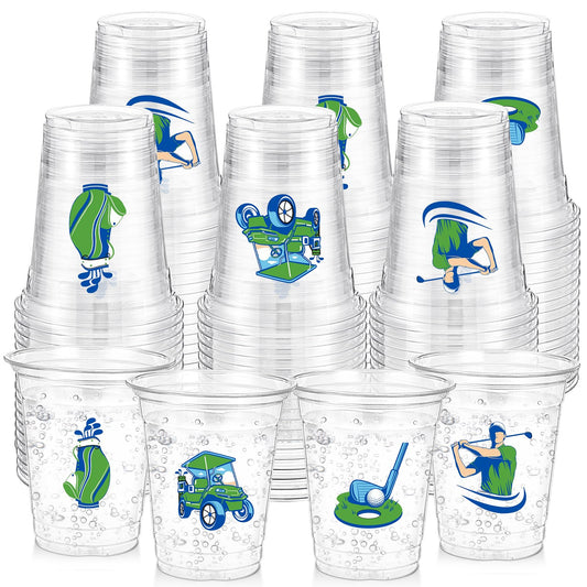 Golf Themed 12oz Clear Plastic Party Cups - 100 ct