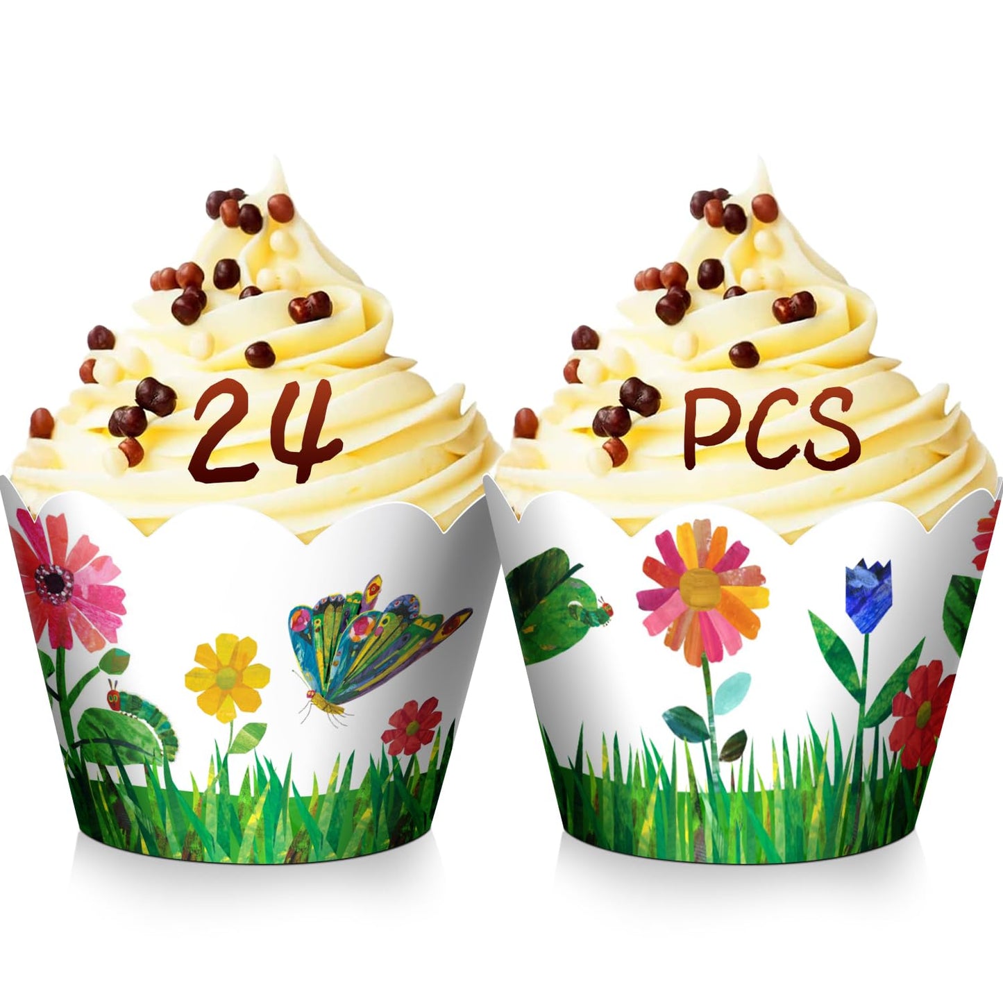 Hungry Caterpillar Cupcake Liner Decorations – 24 Pack