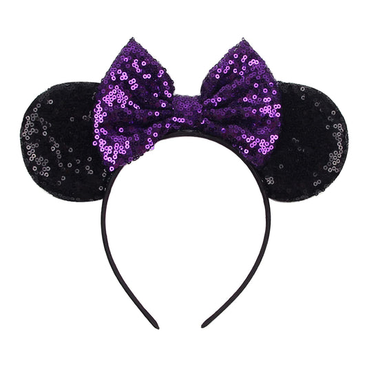 Glitter Shiny Bow Mouse Ear Headband for Women & Girls