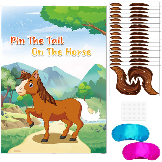 Pin the Tail on the Horse Party Game for Kids Birthday