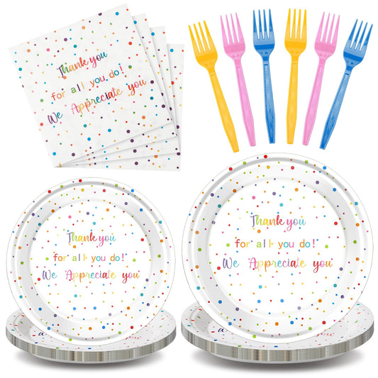 We Appreciate You Rainbow Tableware Set – 96 Piece