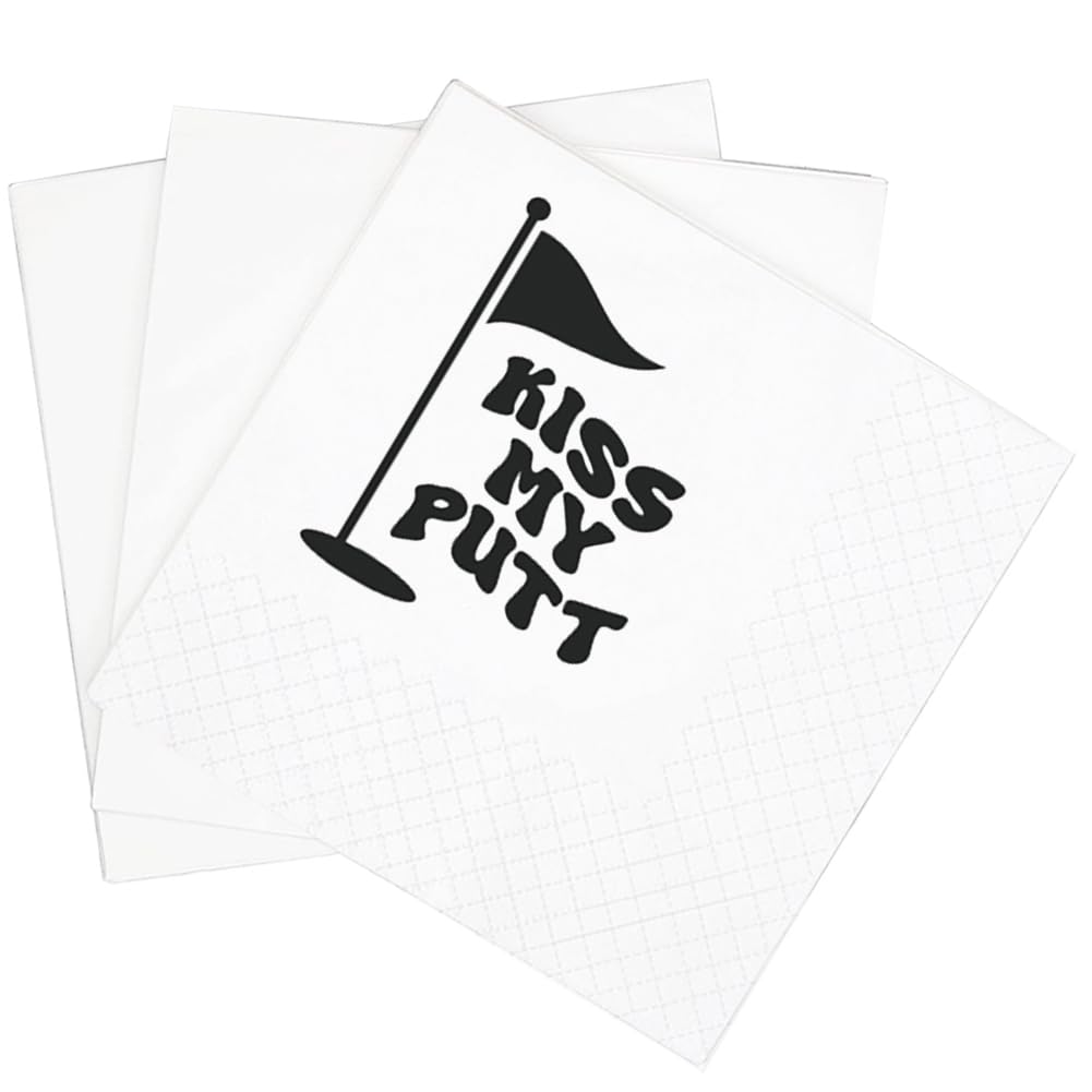Funny Golf "Kiss My Putt" Cocktail Napkins – 100 Pack