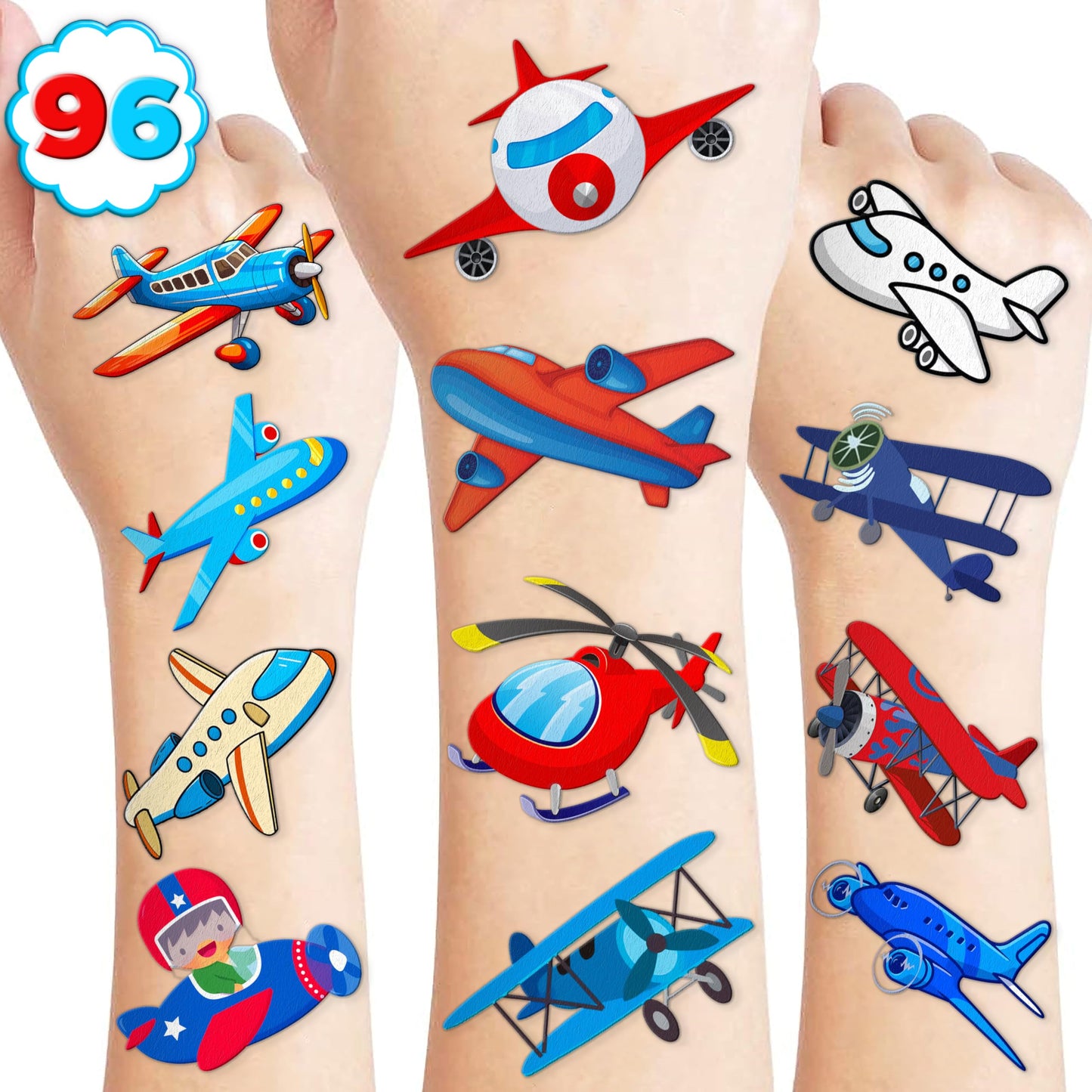 Airplane Temporary Tattoos – 100 Pack
