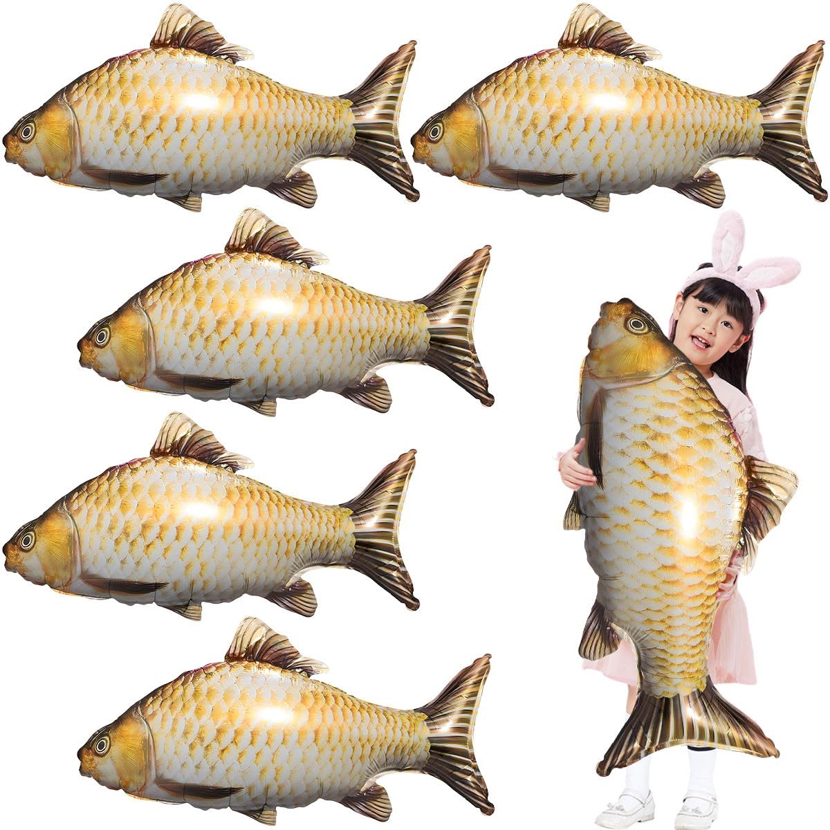 Gone Fishing Fish Foil Balloons – 6 Pack