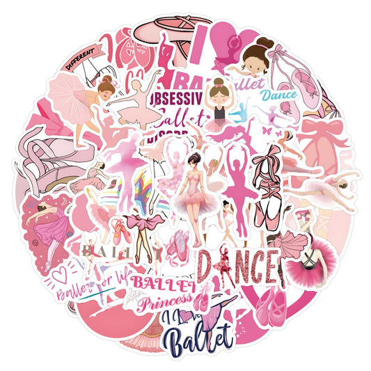 Pink Ballet Vinyl Stickers - 55 ct